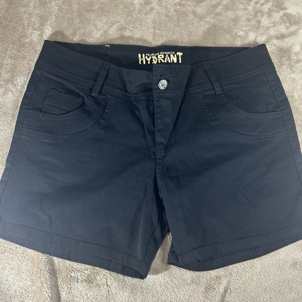Hydrant Premium Denim Co Women's Shorts Size 12 Black Stretch Cotton